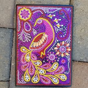 Jeweled Peacock Soft Leather Notebook/journal NWOT